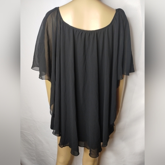Cato black poncho women's plus size 22/24w blouse shirt top - Picture 5 of 6